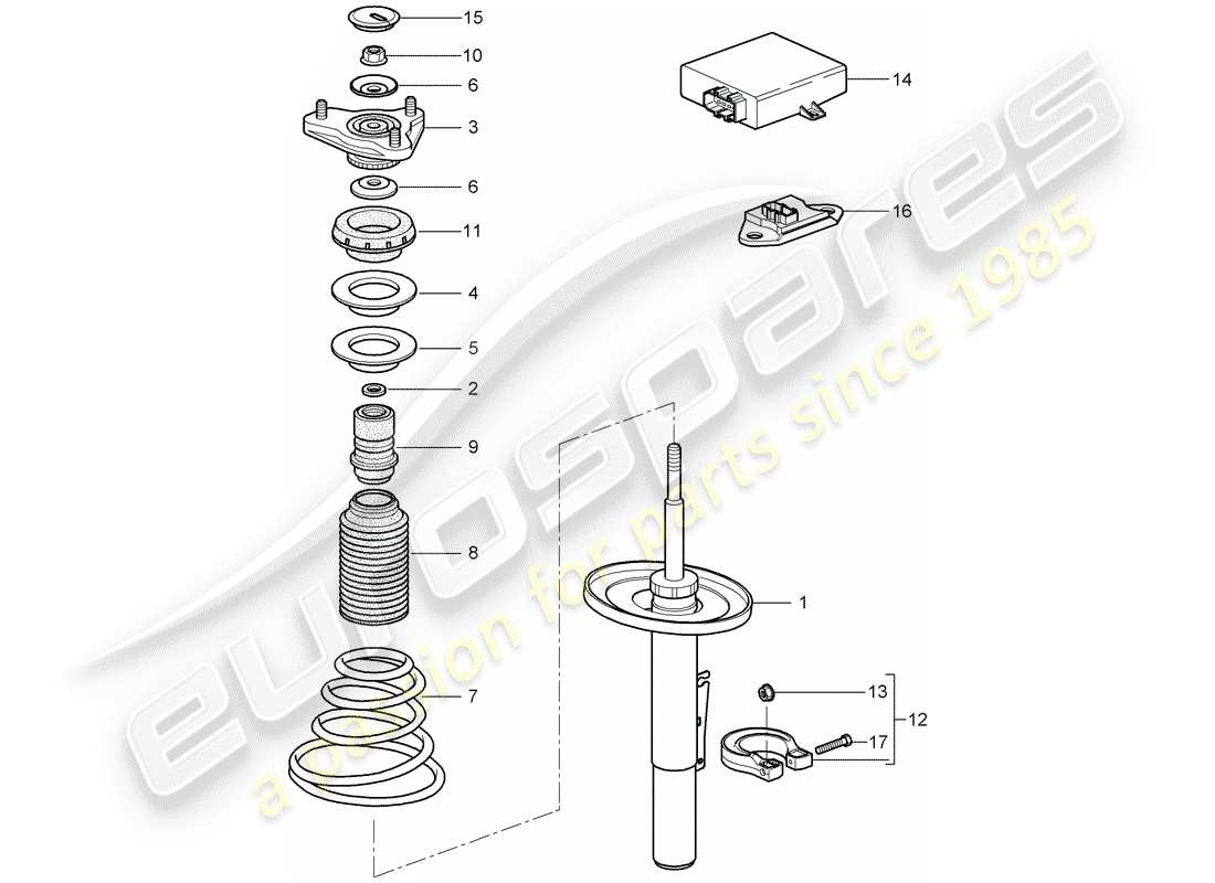porsche 2008 (987 cayman) aufhängung teilediagramm