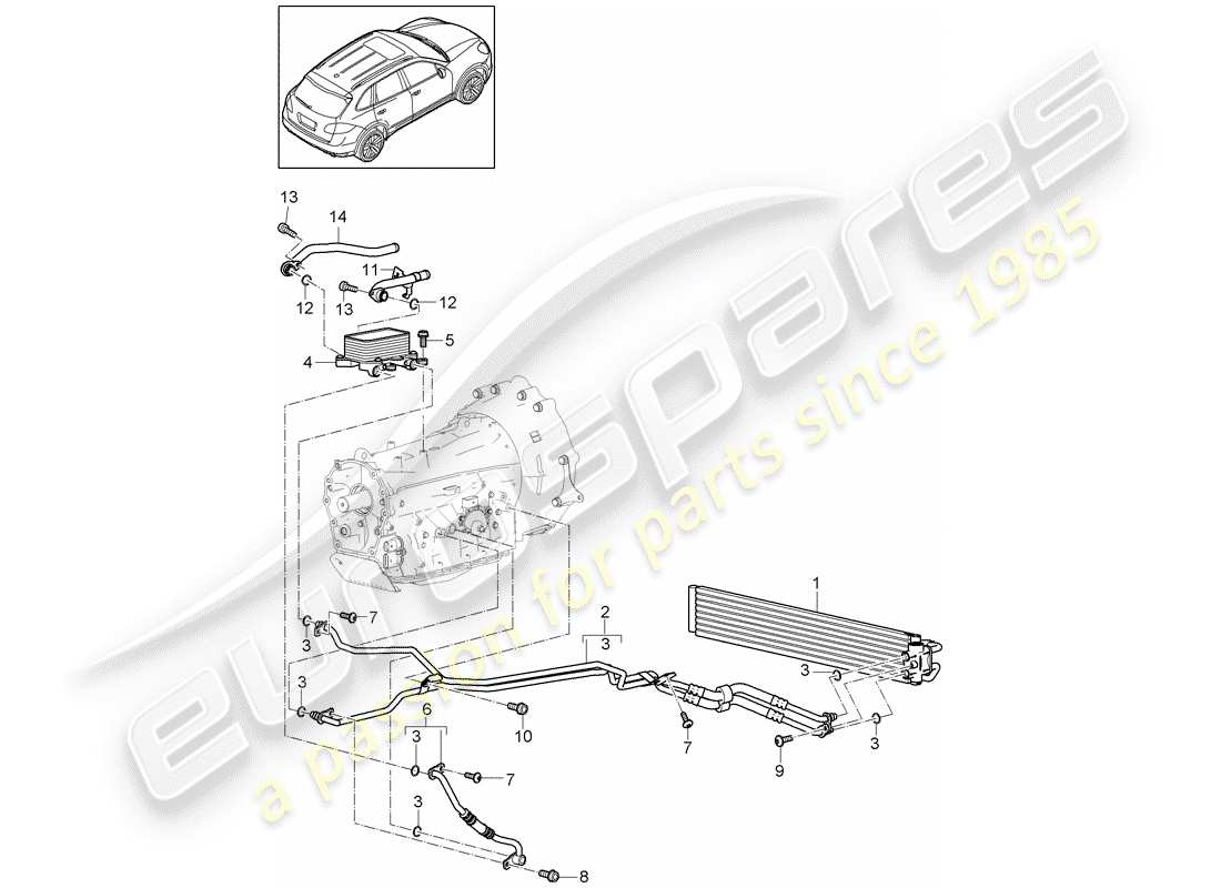 porsche 2017 (cayenne e2 92a) tiptronic teilediagramm