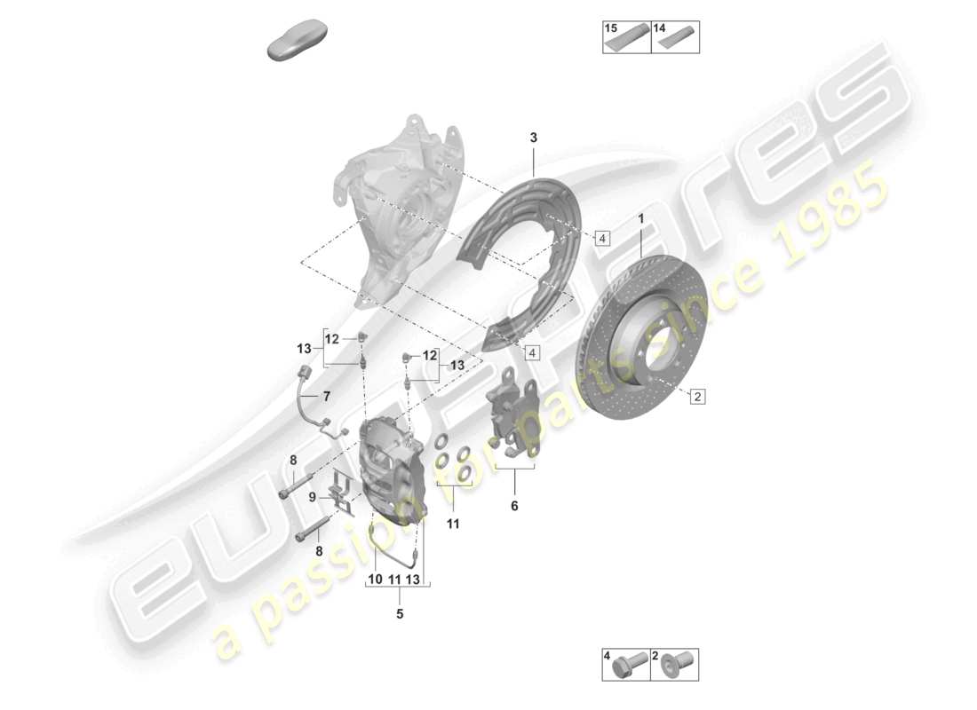 porsche 2019 (992-1) scheibenbremse 17 hinterachse schwarz teilediagramm