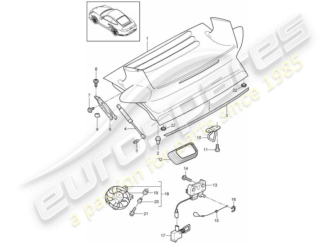 porsche 2012 (997-2 turbo / gt2 rs) cover-ersatzteildiagramm