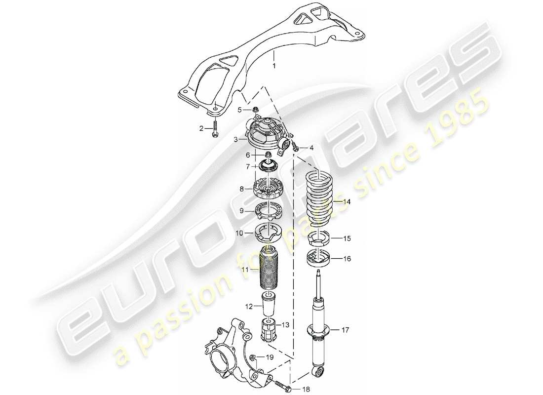 porsche 2004 (cayenne e1 9pa) aufhängung teilediagramm