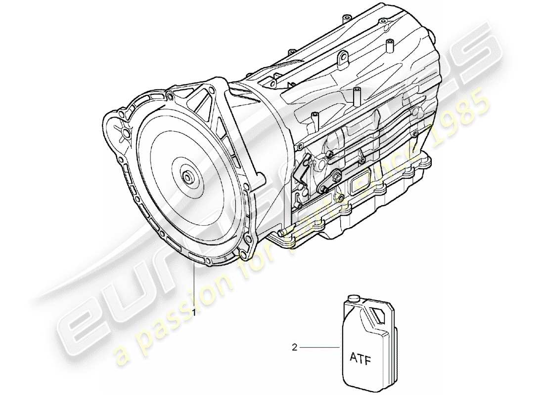 porsche 2005 (cayenne e1 9pa) 6-speed automatikgetriebe für ersatzteildiagramm