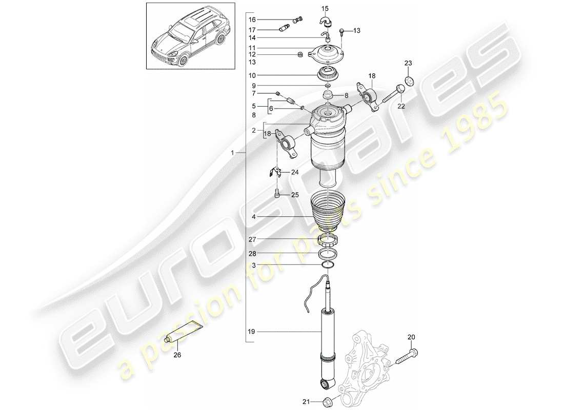 porsche 2016 (cayenne e2 92a) suspension teilediagramm