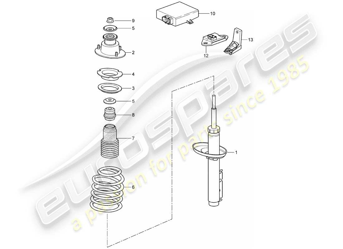 porsche 2007 (987 cayman) stoßdämpfer-ersatzteildiagramm