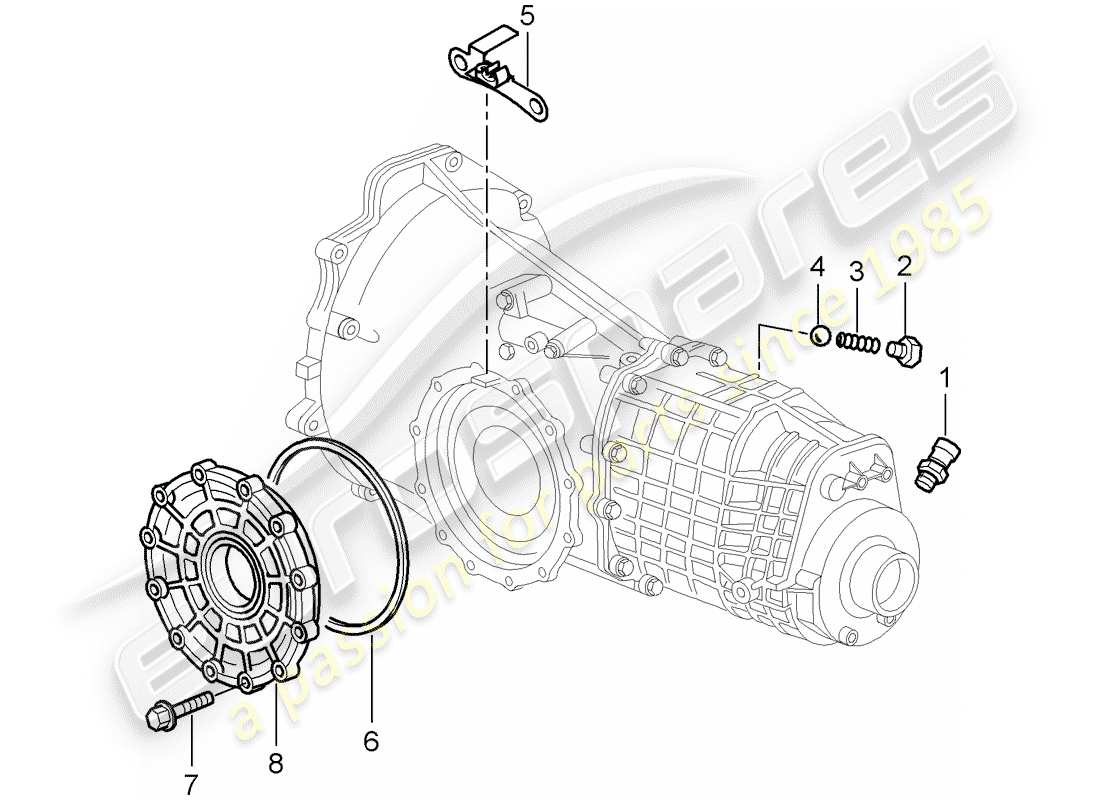 porsche 2000 (986 boxster) getriebe - einzelteile - d - mj 2000>> ersatzteildiagramm