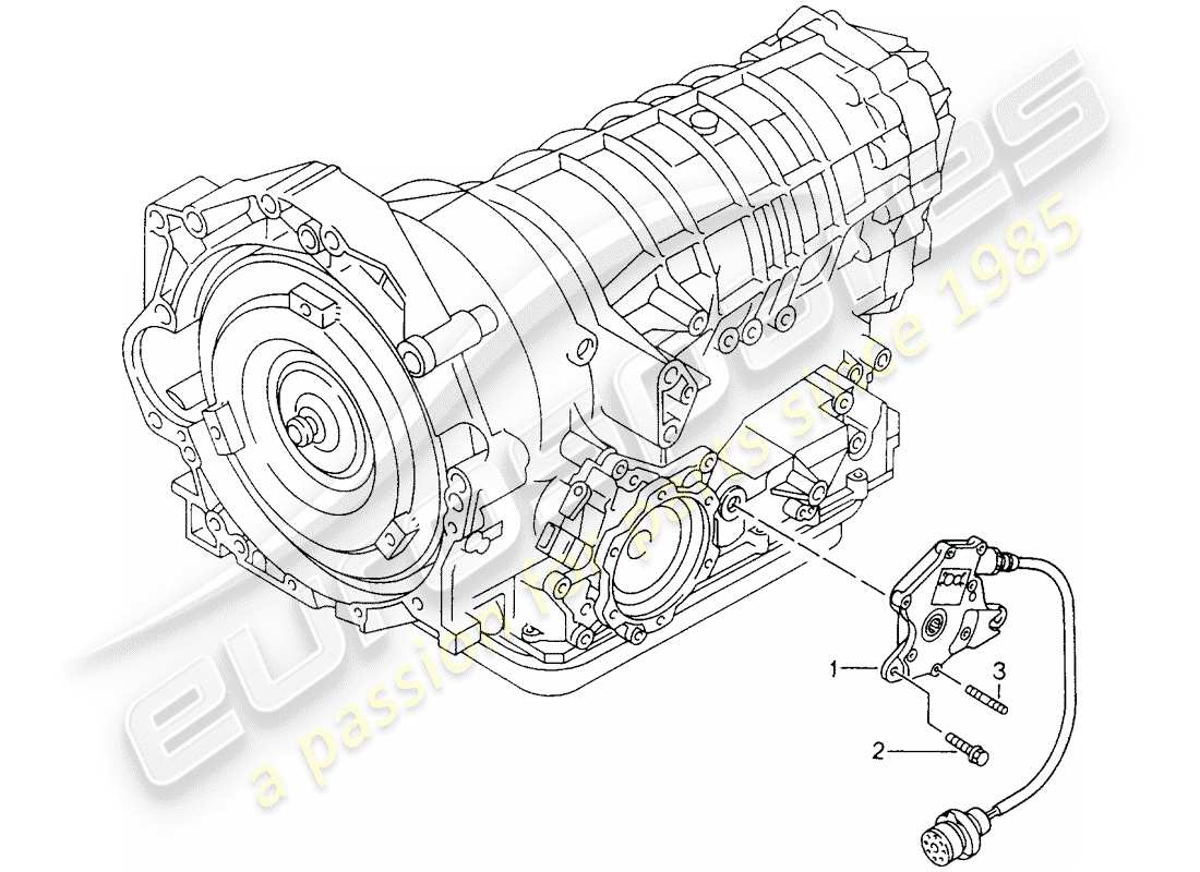 porsche 2000 (986 boxster) tiptronic - getriebeschalter ersatzteildiagramm