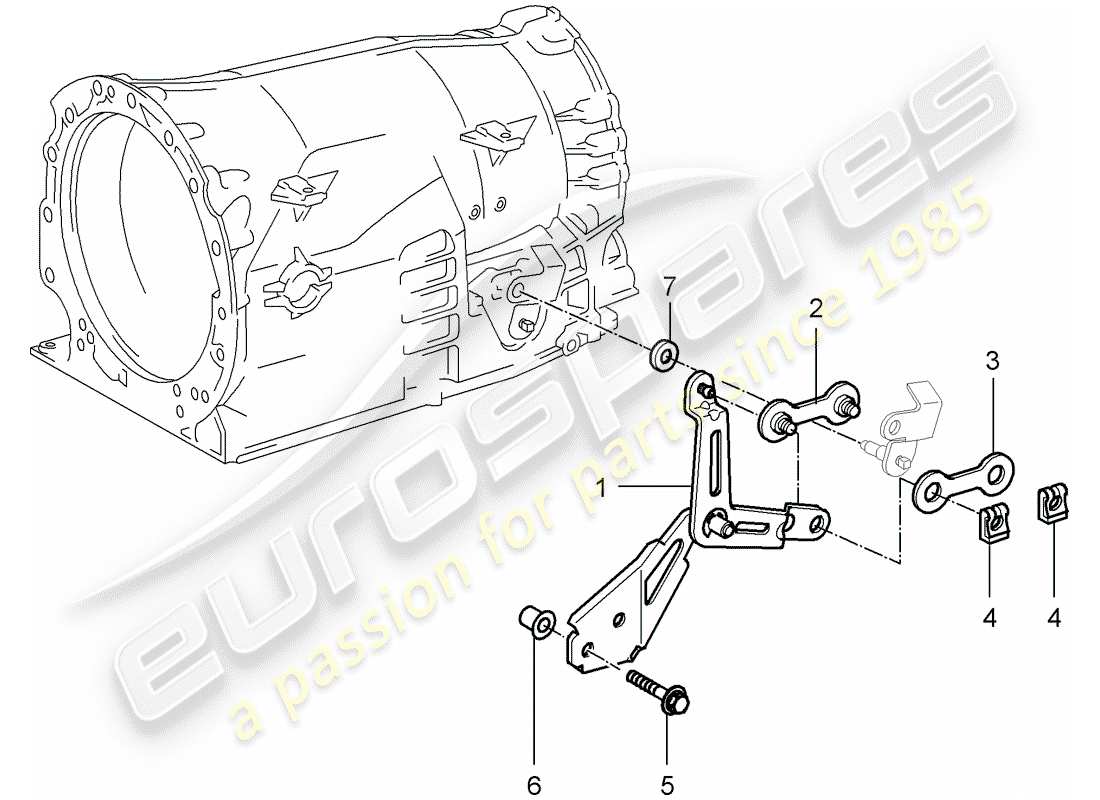 porsche 2005 (996 turbo / gt2) tiptronic - wählhebel ersatzteildiagramm