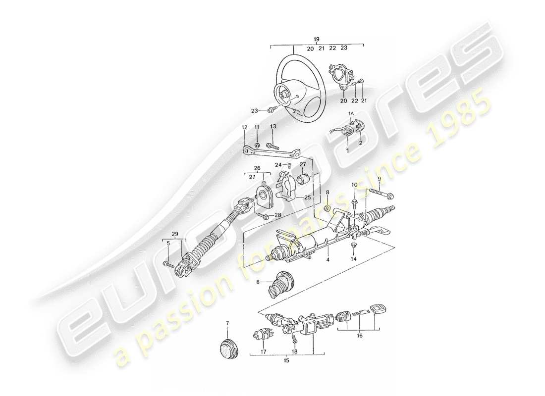 porsche 2003 (996 turbo / gt2) lenkschutzrohr - zwischenlenkwelle - lenkräder ersatzteildiagramm