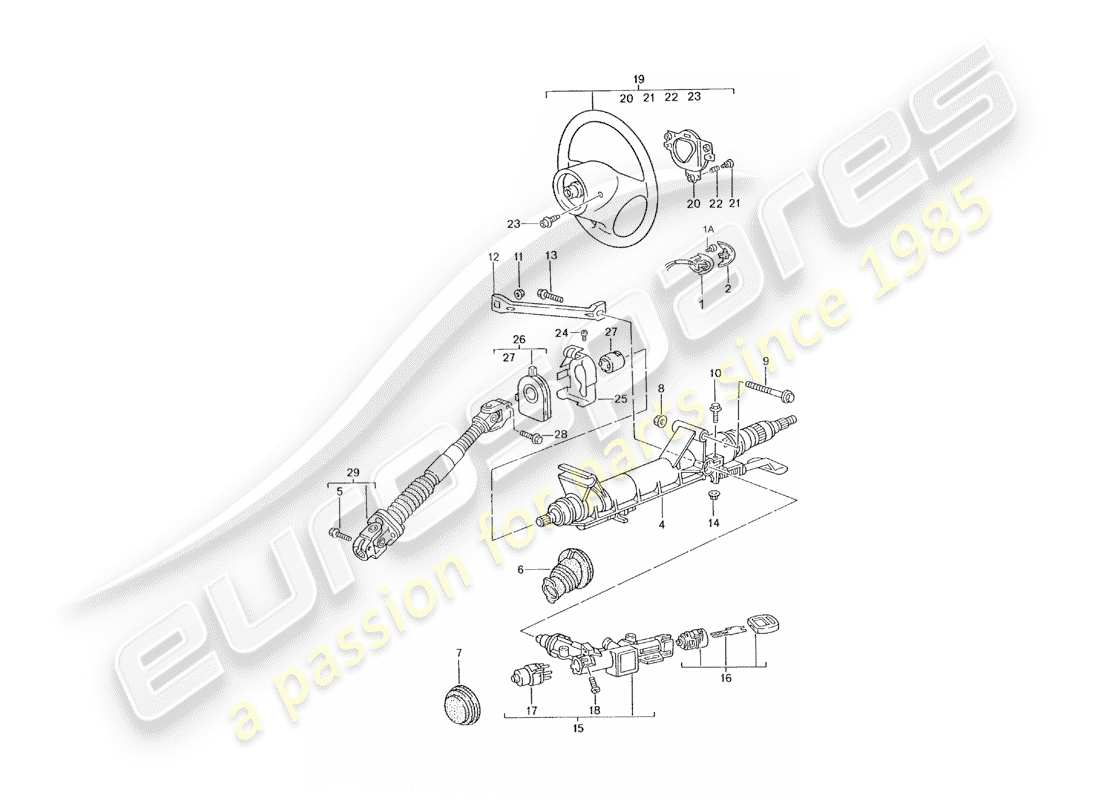 porsche 996 t/gt2 (2003) lenkschutzrohr - zwischenlenkwelle - lenkräder ersatzteildiagramm