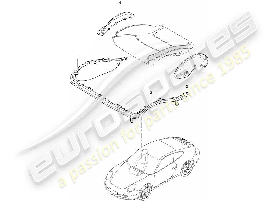 porsche 2006 (997-1) kissenträger ersatzteildiagramm