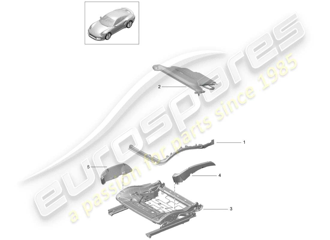 porsche 2014 (991-1 turbo) polsterung für sitz ersatzteildiagramm
