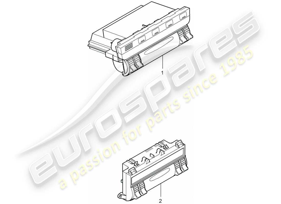 porsche 2008 (cayenne e1 9pa) bedieneinheit teilediagramm