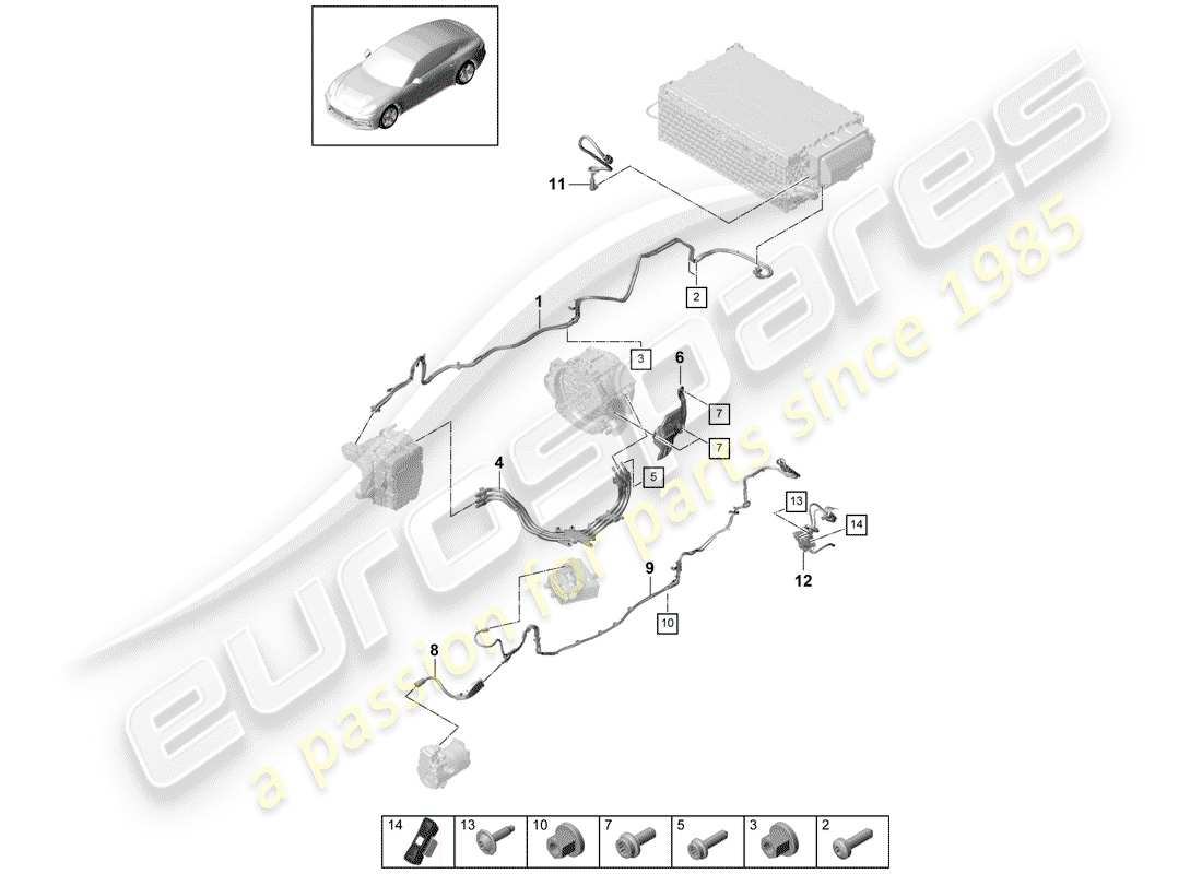 porsche 2019 (panamera 971-1) kabelbäume ersatzteildiagramm