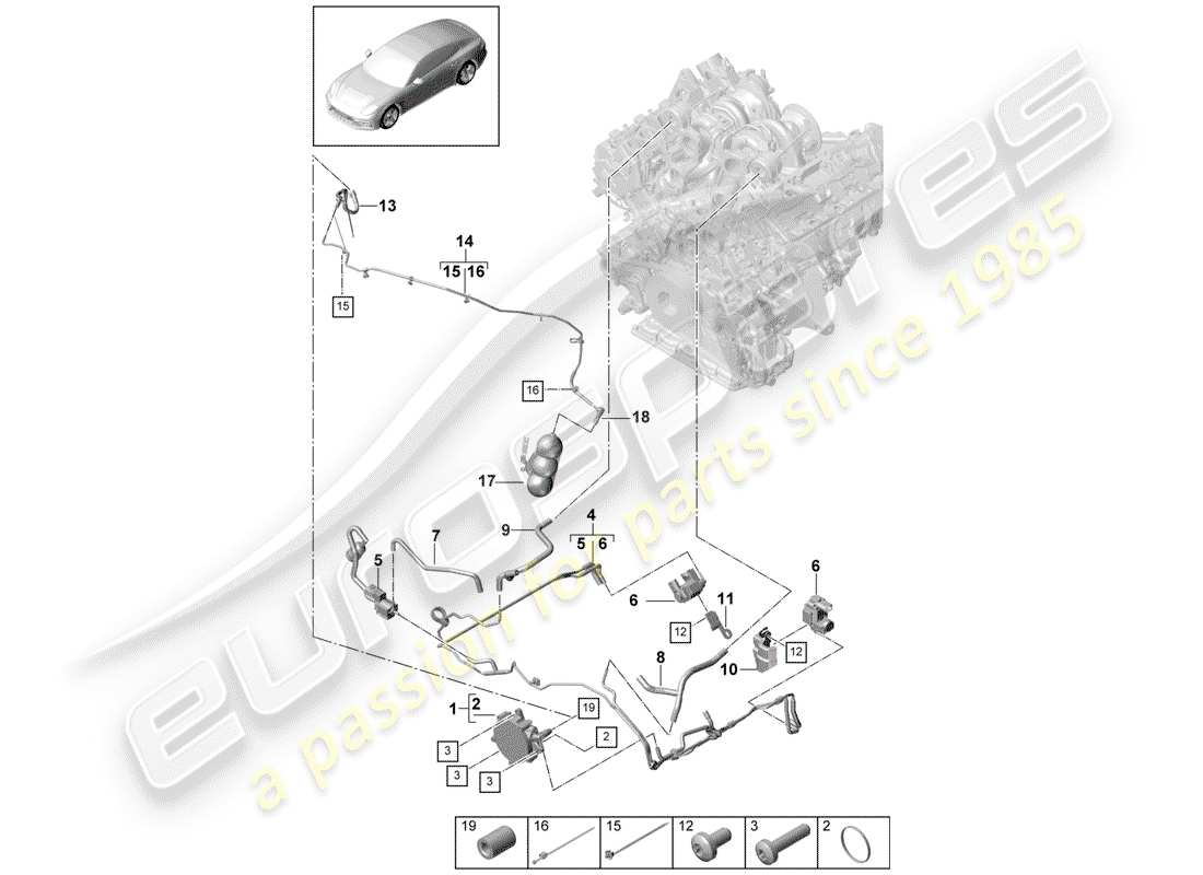 porsche 2020 (panamera 971-1) vakuumsystem teilediagramm