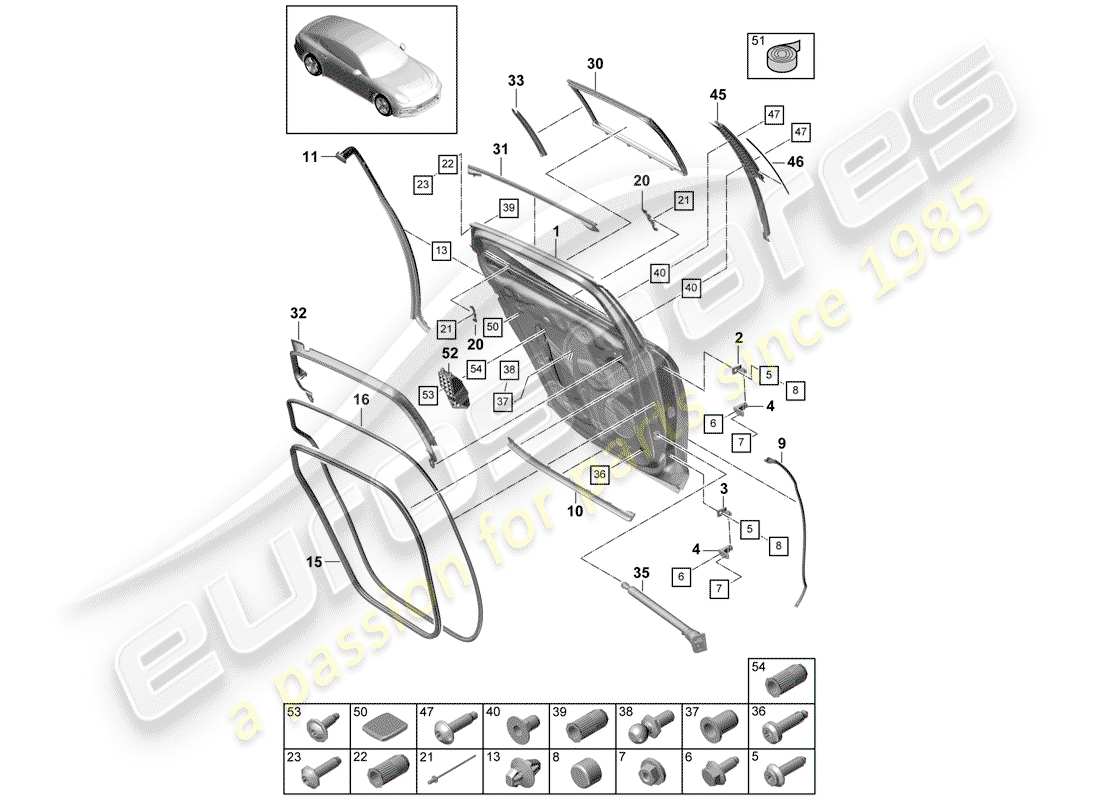 porsche 2017 (panamera 971-1) dichtung ersatzteildiagramm