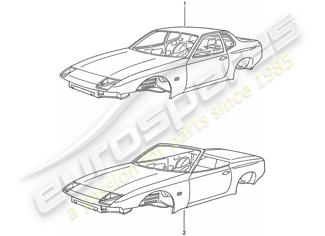 porsche 1991 (944) karosserie - teilediagramm