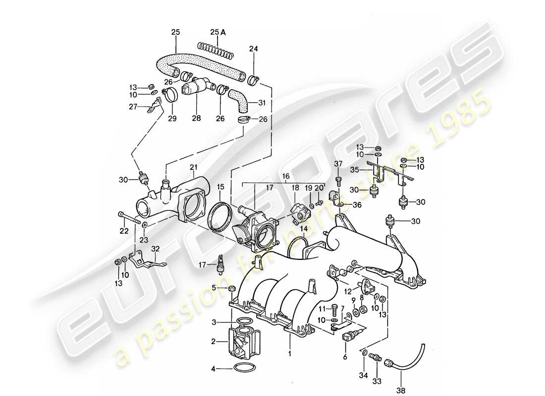 porsche 1987 (959) gemischvorbereitung 1 ersatzteildiagramm