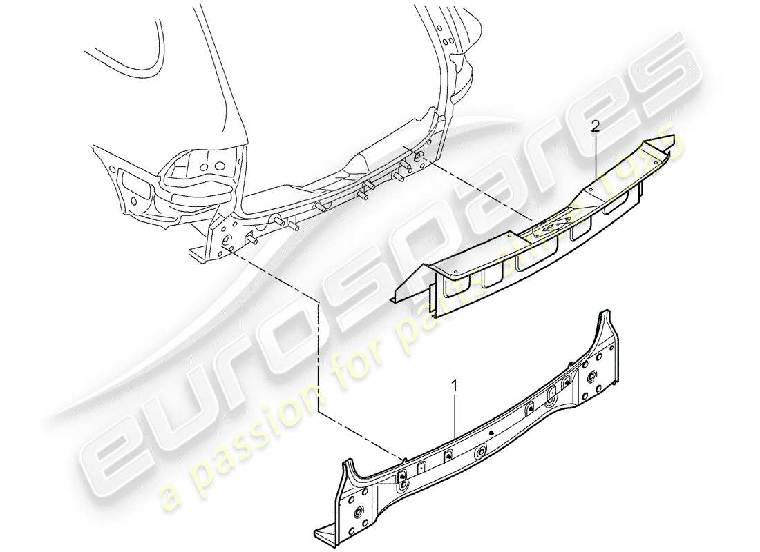 porsche 2011 (cayenne e2 92a) hinteres ende teilediagramm
