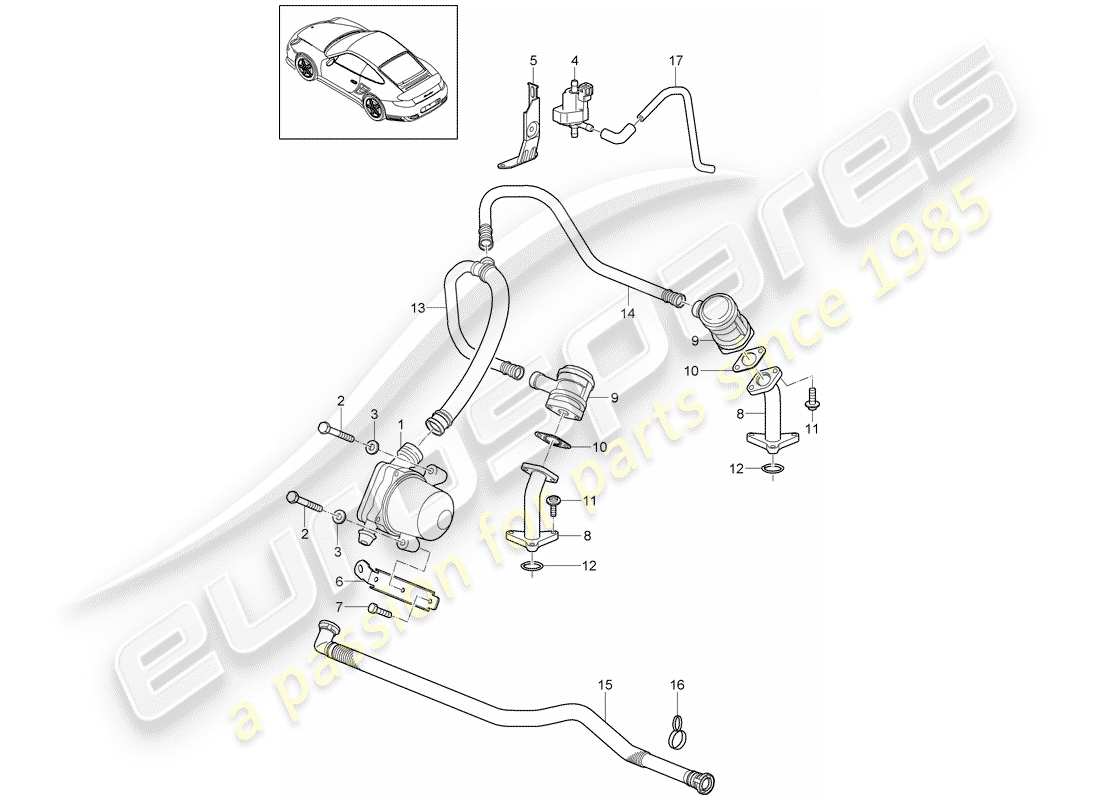 porsche 2013 (997-2 turbo / gt2 rs) lufteinspritzung ersatzteildiagramm