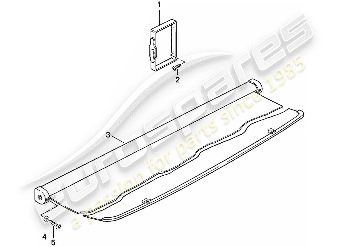 porsche 1979 (924) gepäckraumabdeckung ersatzteildiagramm