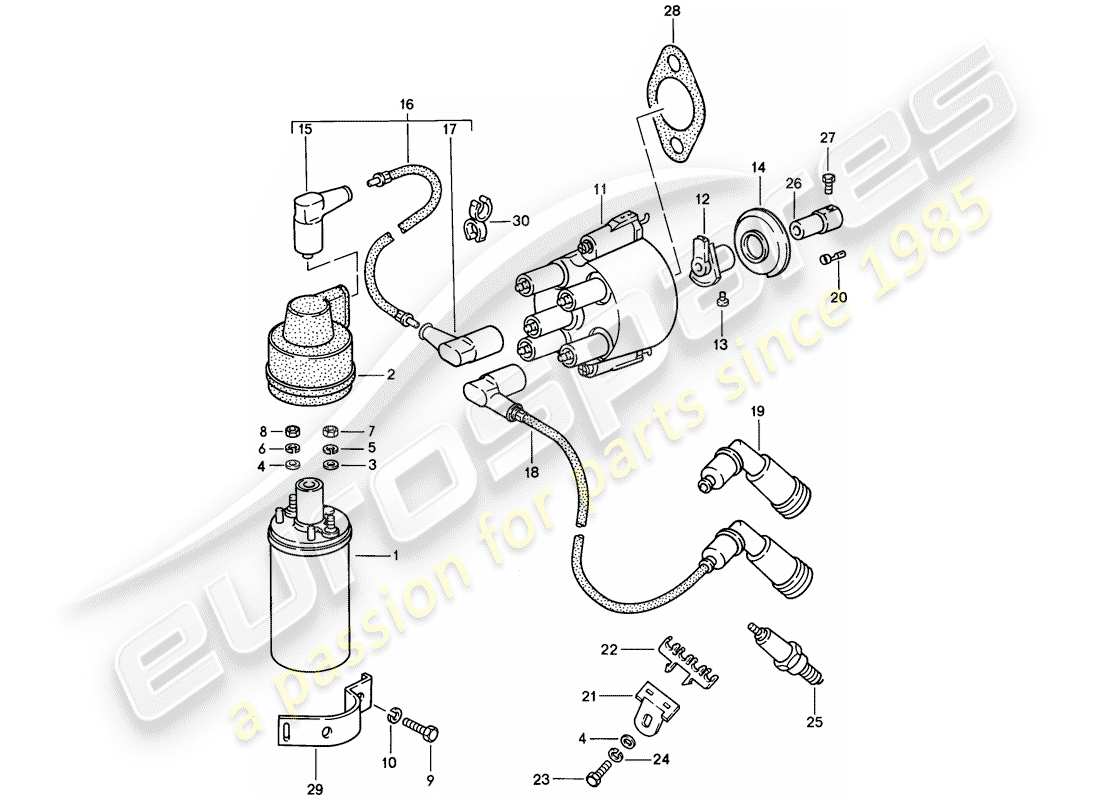 porsche 1987 (924s) motorelektrik 1 ersatzteildiagramm
