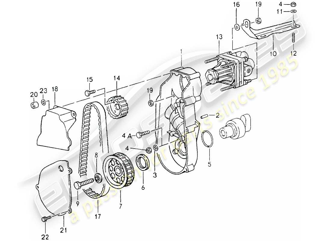 porsche 1992 (964) servolenkungspumpe ersatzteildiagramm