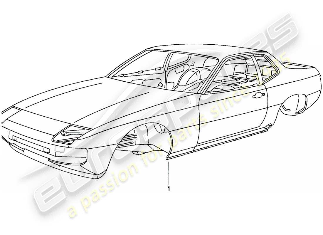 porsche 1986 (924s) karosserie - teilediagramm