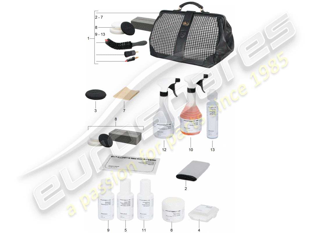 porsche 2000 (996) cleaning agent - porsche classic teilediagramm