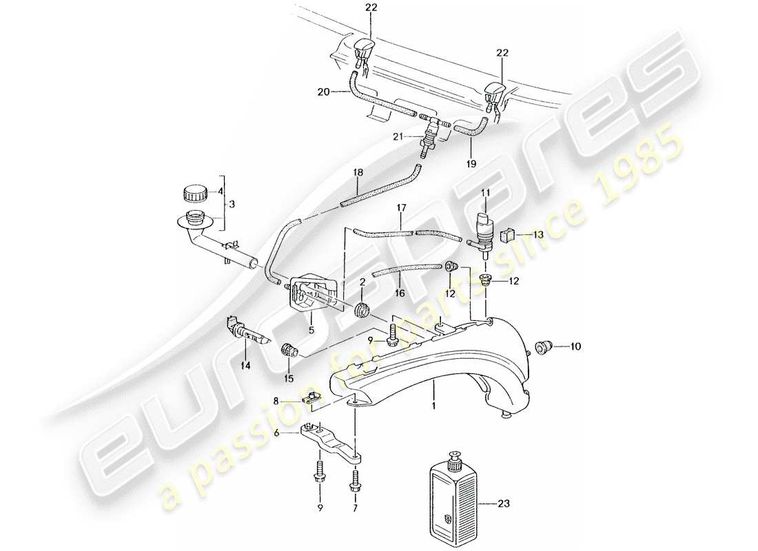 porsche 2004 (996 turbo / gt2) scheibe - ersatzteildiagramm