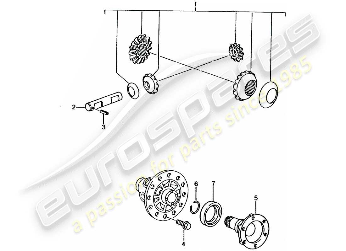 porsche 2004 (996) differential teilediagramm