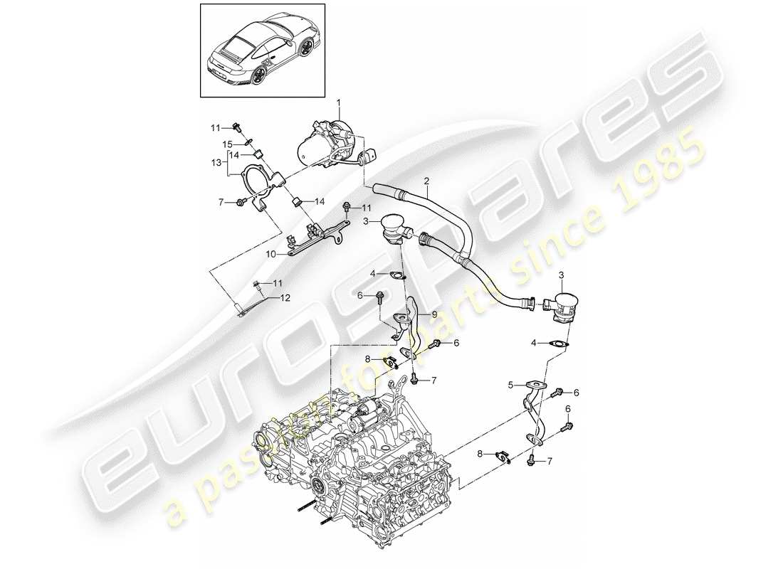 porsche 2013 (997-2 turbo / gt2 rs) abgasreinigungssystem - teilediagramm