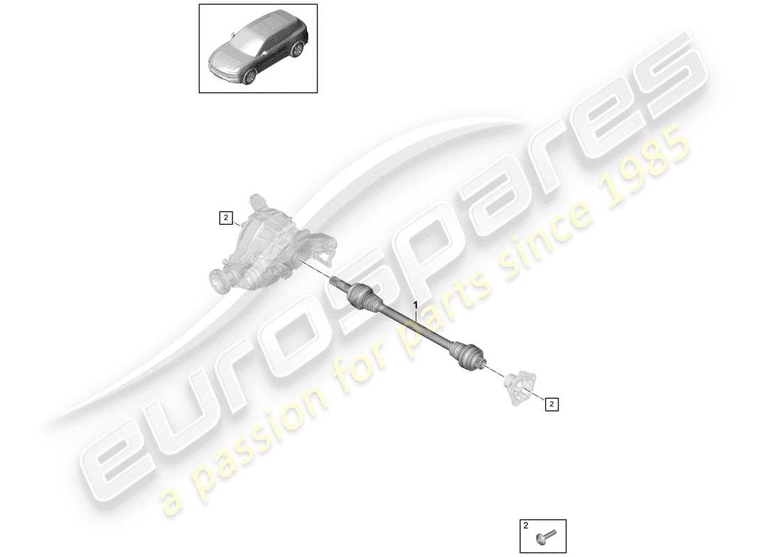 porsche 2020 (cayenne e3 9ya/9yb) antriebswelle teilediagramm