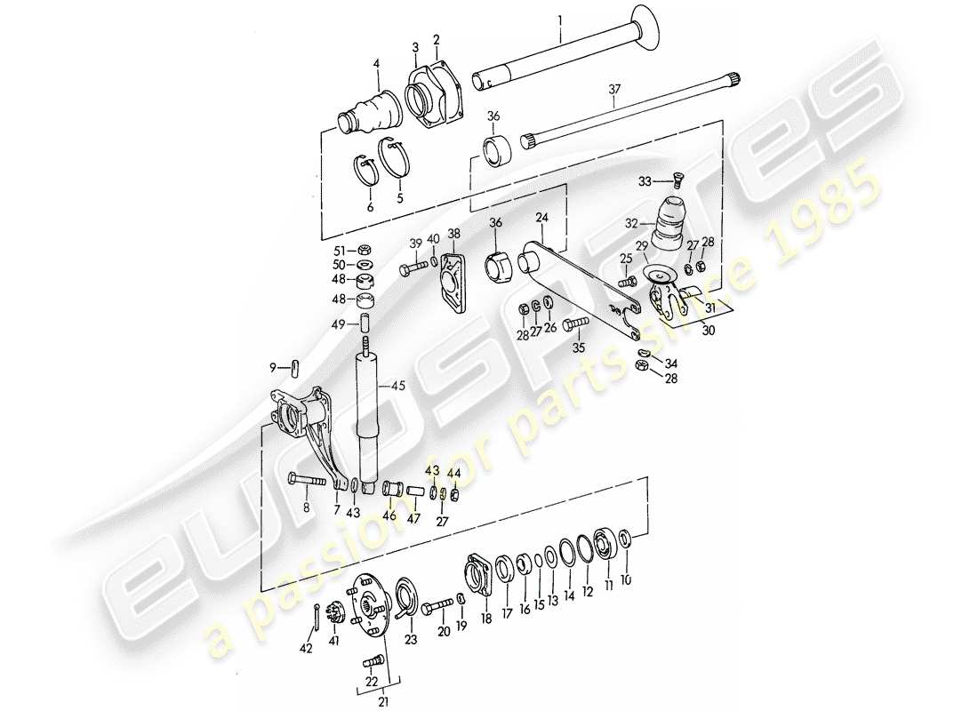 porsche 1960 (356b/356c) hinterachse teilediagramm
