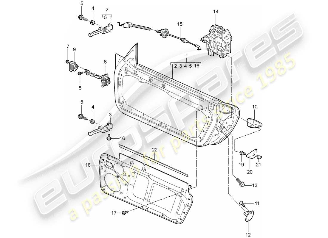 porsche 2006 (997-1) türschale teilediagramm