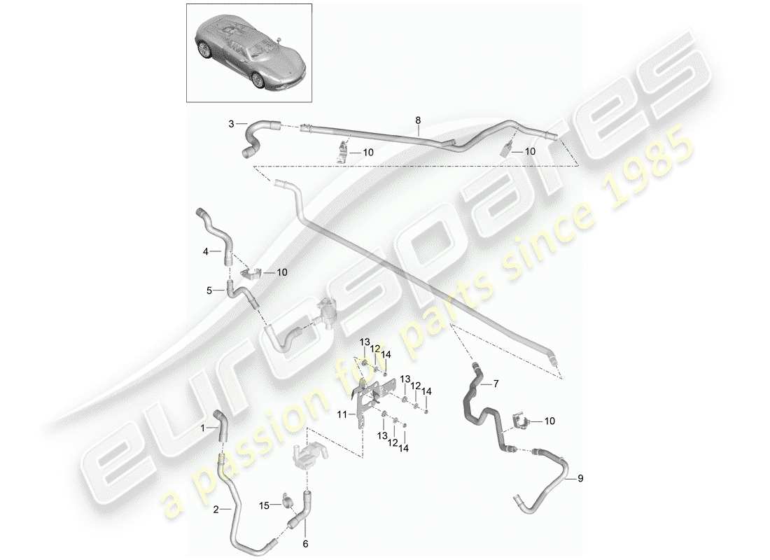 porsche 2015 (918 spyder) heizung teilediagramm