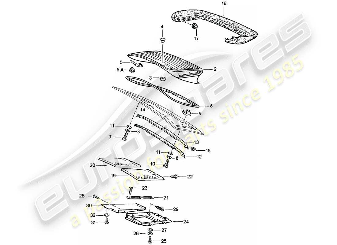 porsche 1984 (911) heckspoiler teilediagramm