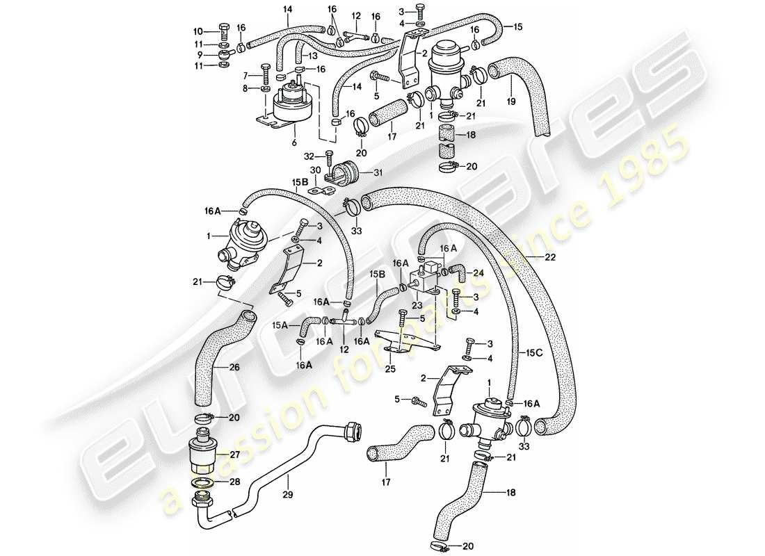 porsche 1987 (911) lufteinspritzung ersatzteildiagramm