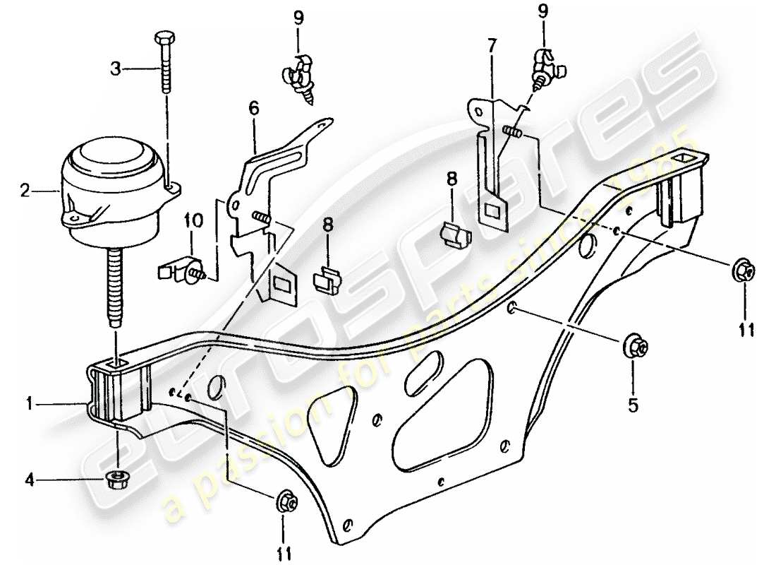 porsche 2000 (996) motorhebezeug teilediagramm