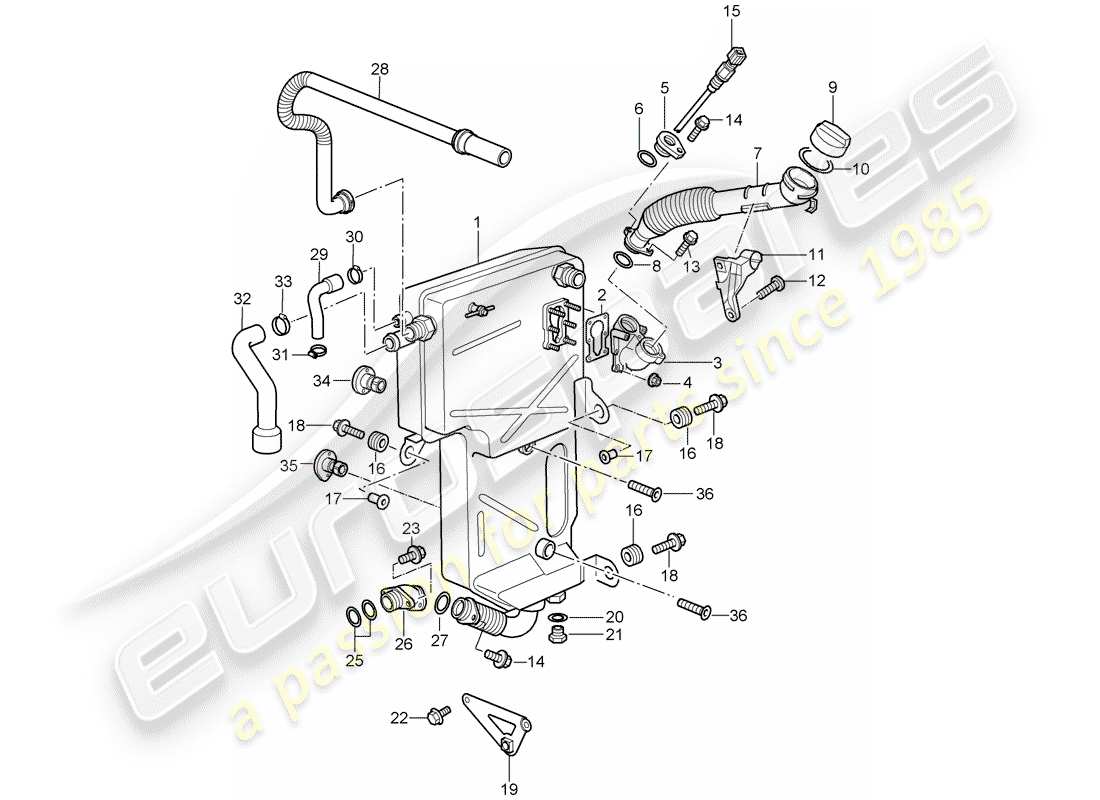 porsche 2008 (997-1 turbo / gt2) motorschmierung teilediagramm