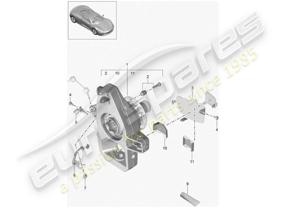 porsche 2015 (918 spyder) radträger ersatzteildiagramm