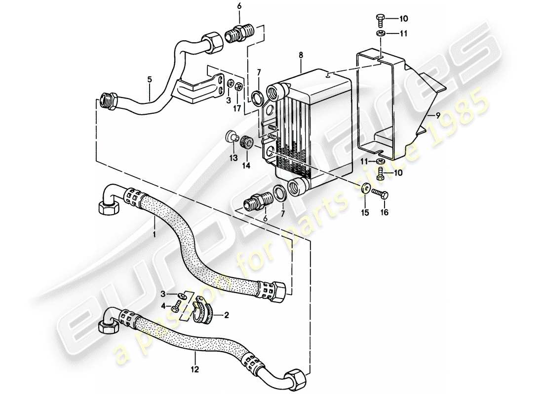 porsche 1988 (944) ölkühlung ersatzteildiagramm