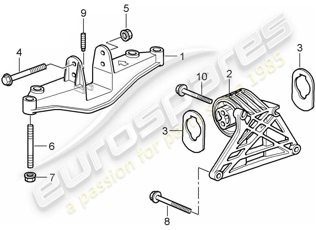 porsche 2006 (987 cayman) motoraufhängung teilediagramm