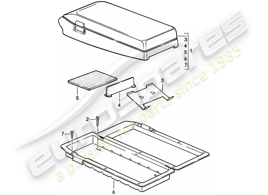 porsche 1984 (944) kassettenhalter ersatzteildiagramm