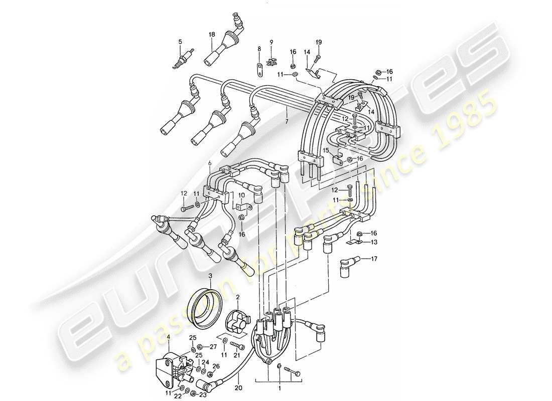 porsche 1987 (959) motorelektrik 1 ersatzteildiagramm