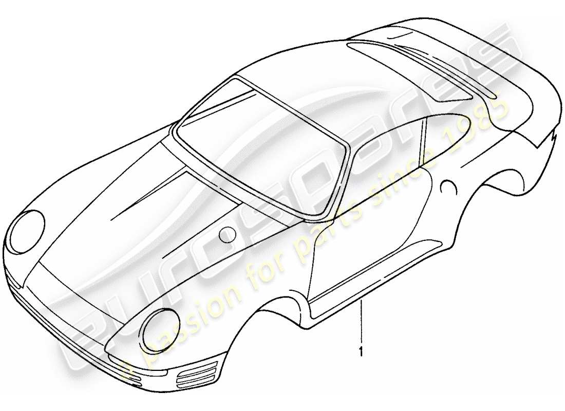 porsche 1988 (959) karosserie - teilediagramm