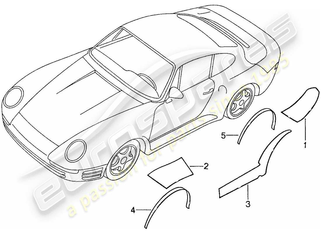 porsche 1988 (959) stone guard ersatzteildiagramm