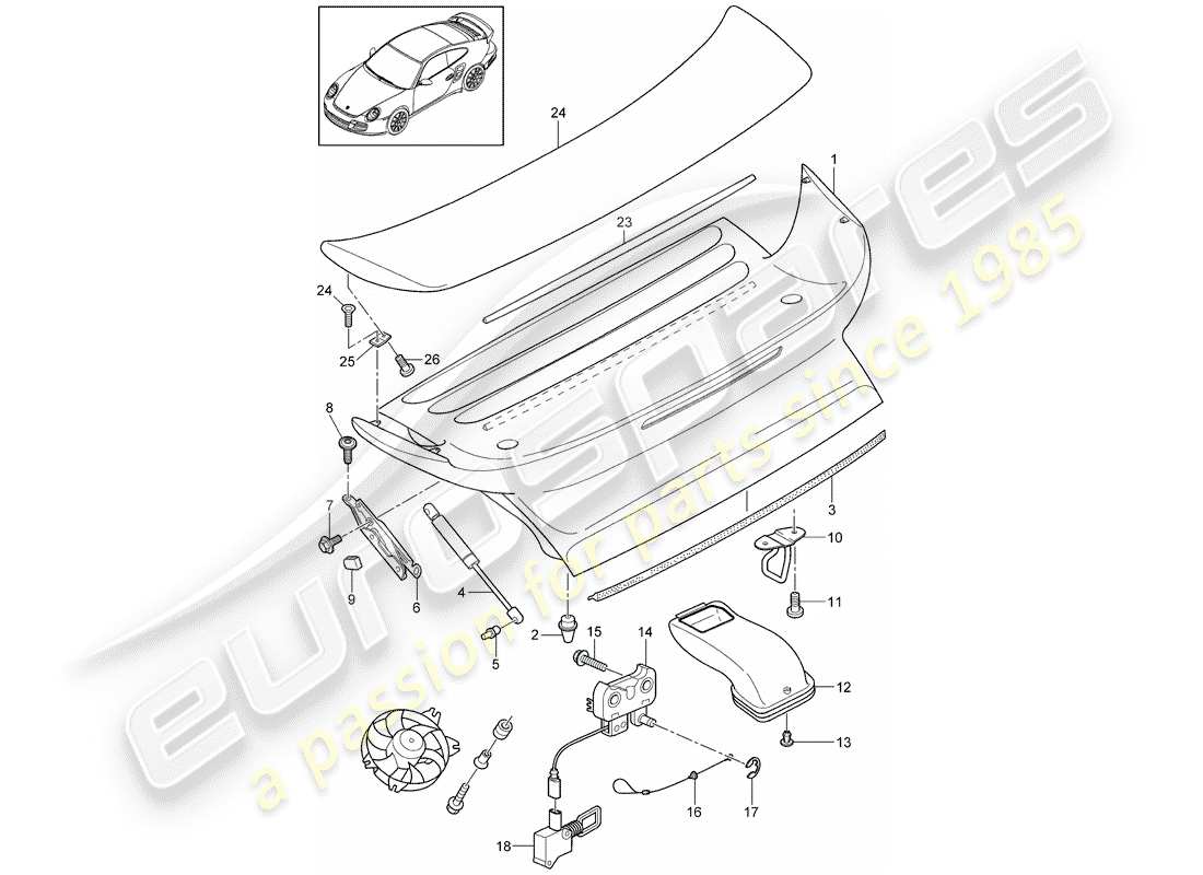 porsche 2011 (997-2 turbo / gt2 rs) cover-ersatzteildiagramm