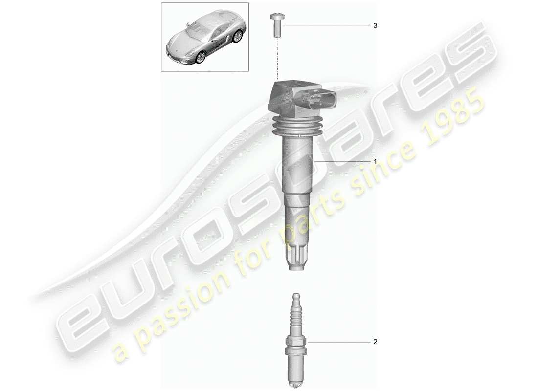 porsche 2016 (981 cayman) zündsystem teilediagramm