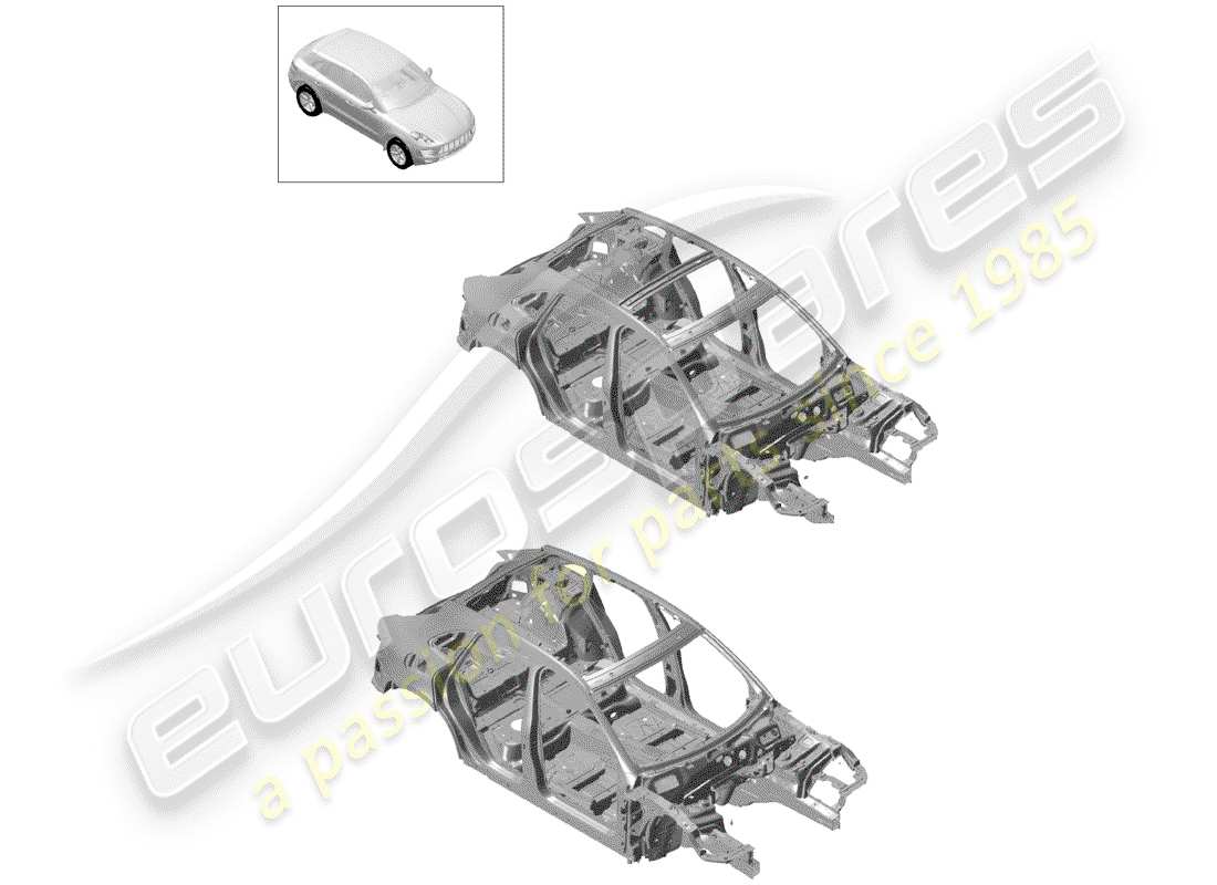 porsche 2015 (macan) karosserie - teilediagramm