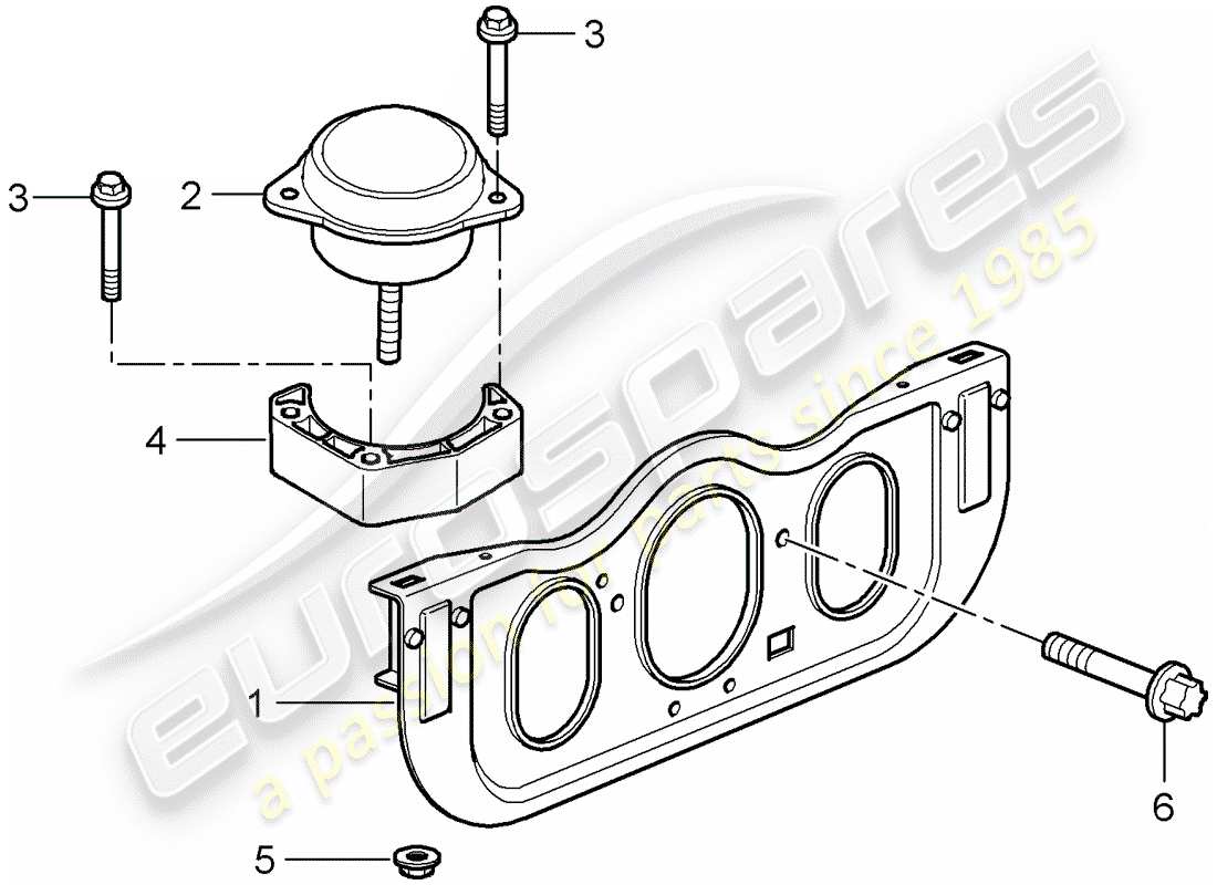 porsche 2007 (997-1 gt3) motoraufhängung teilediagramm